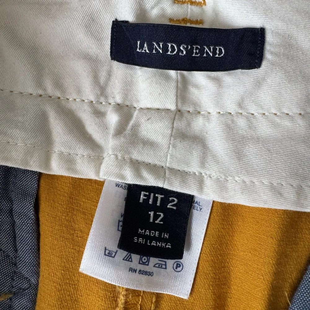 Lands' End Women's Mustard Mid-Rise Straight-Leg Pants